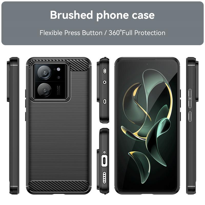 Для Xiaomi 13T Pro Чехол для Xiaomi 13 T 13T Pro 5G Чехол 6,67 дюйма из углеродного волокна Ударопрочный силиконовый бампер для Xiaomi 13T 5G
