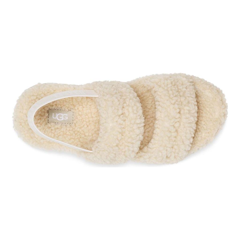 UGG Oh Fluffita замшевые уличные сандалии с открытым носком на плоской подошве с мехом женские сандалии натуральные 1120876-NAT