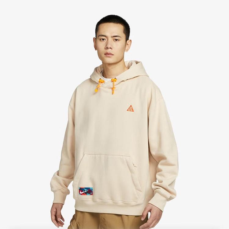 Nike ACG Series Письмо с принтом Свободная толстовка с капюшоном Мужские топы Песочно-белый FD6548-126