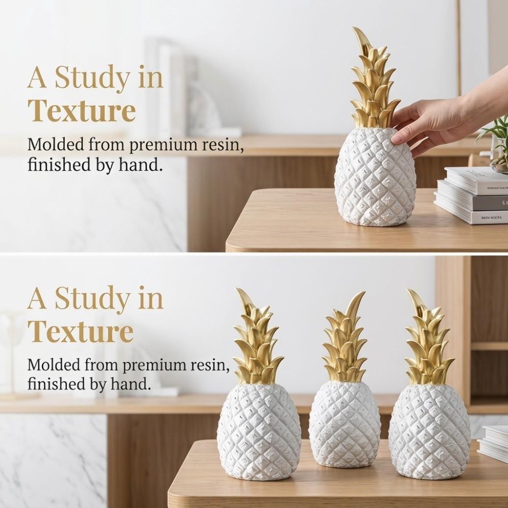 embossed texture surface resin pineapple table ornament tv stand desktop ornament