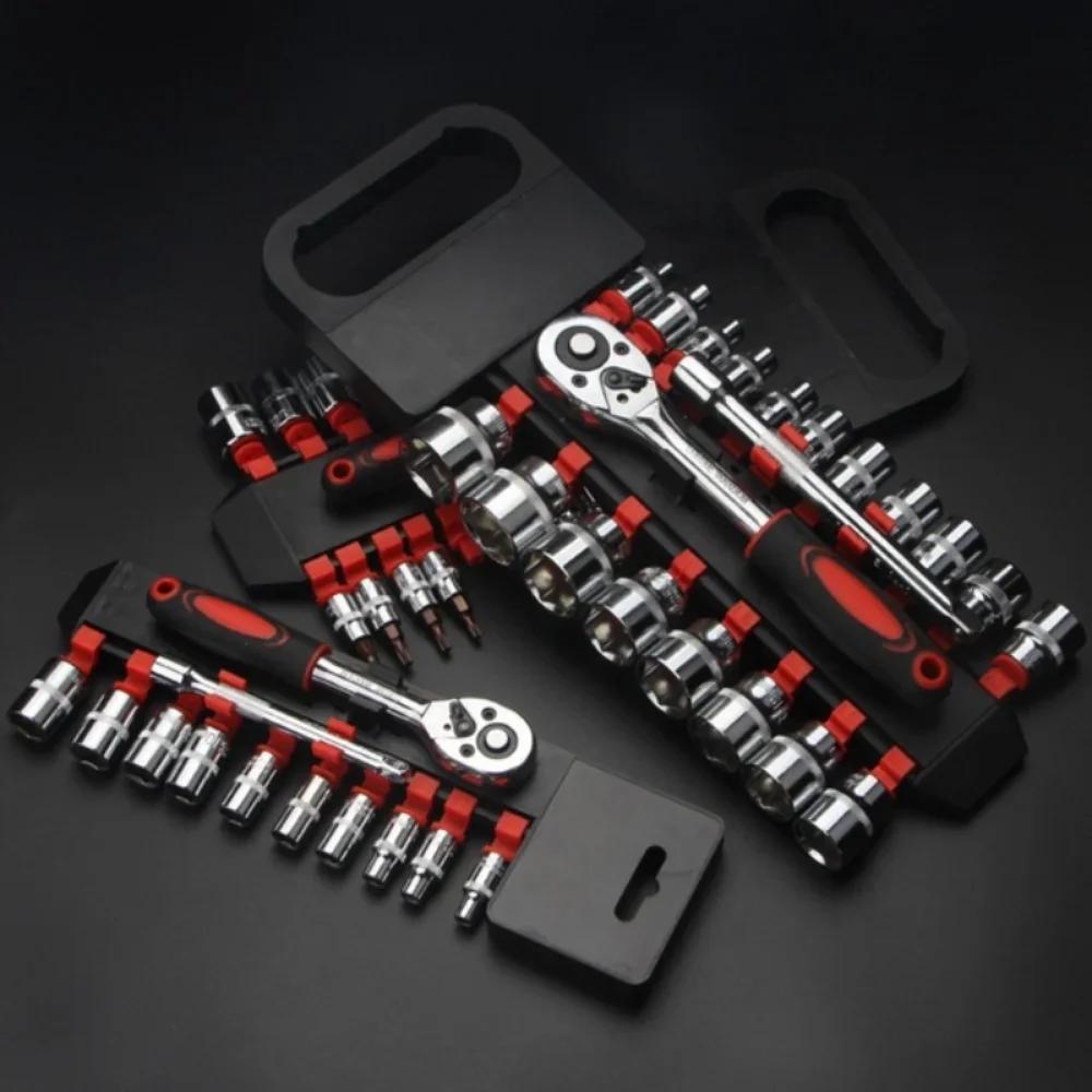 Quality 12 Pcs Sets Quick Release Ratchet Socket Wrench Set Chrome Plating Ratchet Wrench Car Mounted Hardware Repair Tool Kit