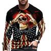 Round Neck Men's Long Sleeved Spring Summer Printed Combination Base Shirt Top Men's T Shirt