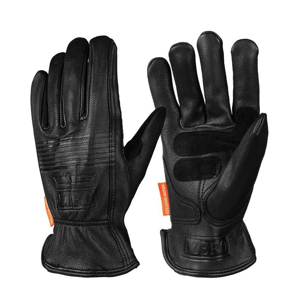 Yellow Black Motorcycle Riding Gloves Keep Warm Wear Resistant Working Protective Gloves Breathable Sheepskin Leather