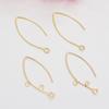 10pcs Color Retention 14K Gold French Ear Hook Accessories, Porous Jewelry Diy Handmade Work In Progress V-Shaped Beaded