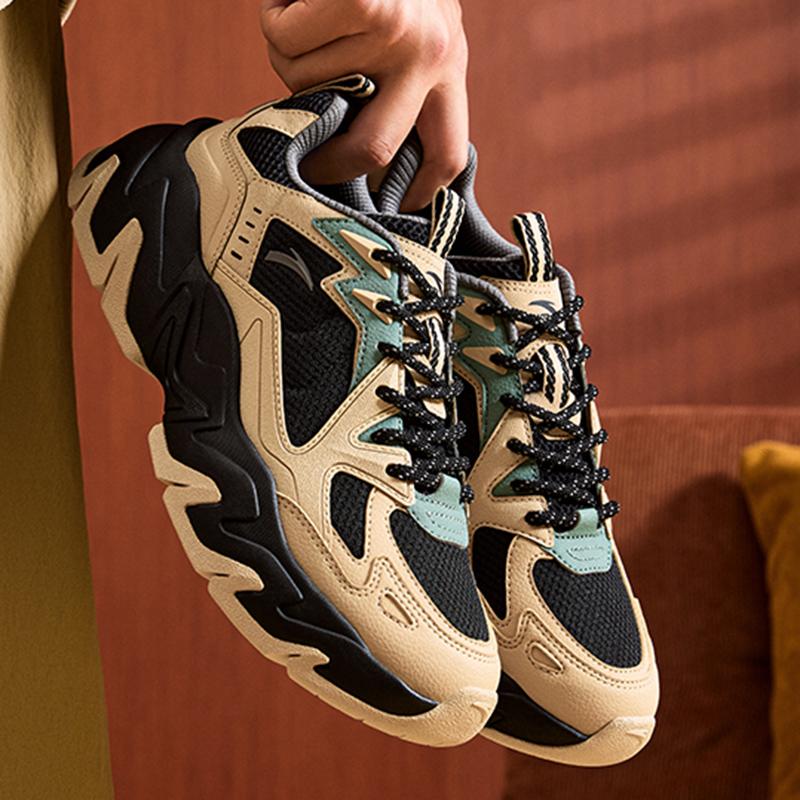 Anta Pan Shi Модные Ретро Цветной Блок Нескользящие Износостойкие Низкие Кроссовки Папы Мужские кроссовки 112548856-1