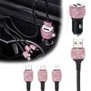 Автомобильное зарядное устройство с двумя USB-портами и алмазной рамкой, многофункциональный защитный молоток, быстрая зарядка со стразами, автомобильное зарядное устройство из алюминиевого сплава
