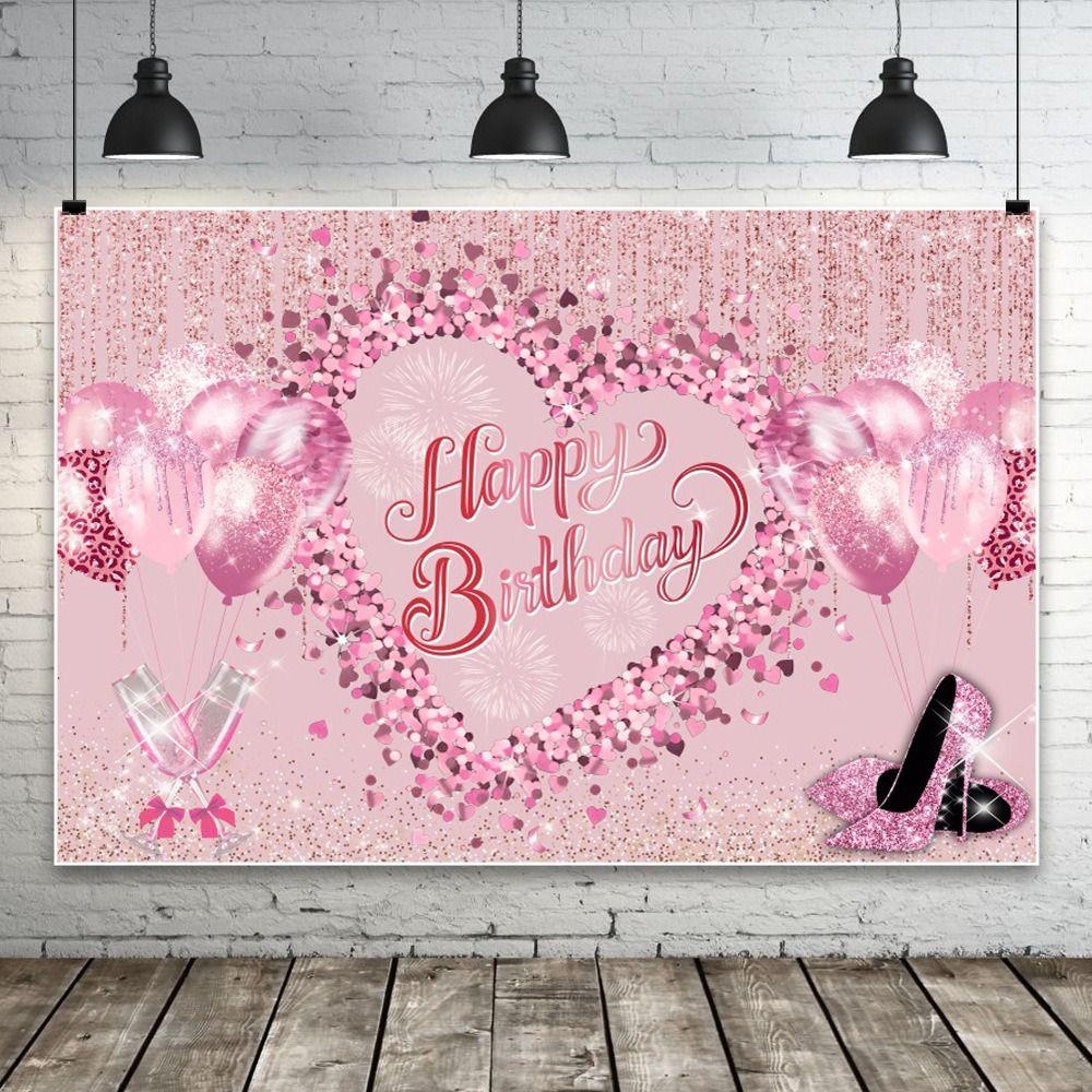 Любовь Сердце С Днем Рождения Фотография Фон Вечеринка Подвесной Баннер Домашний Праздник Декор