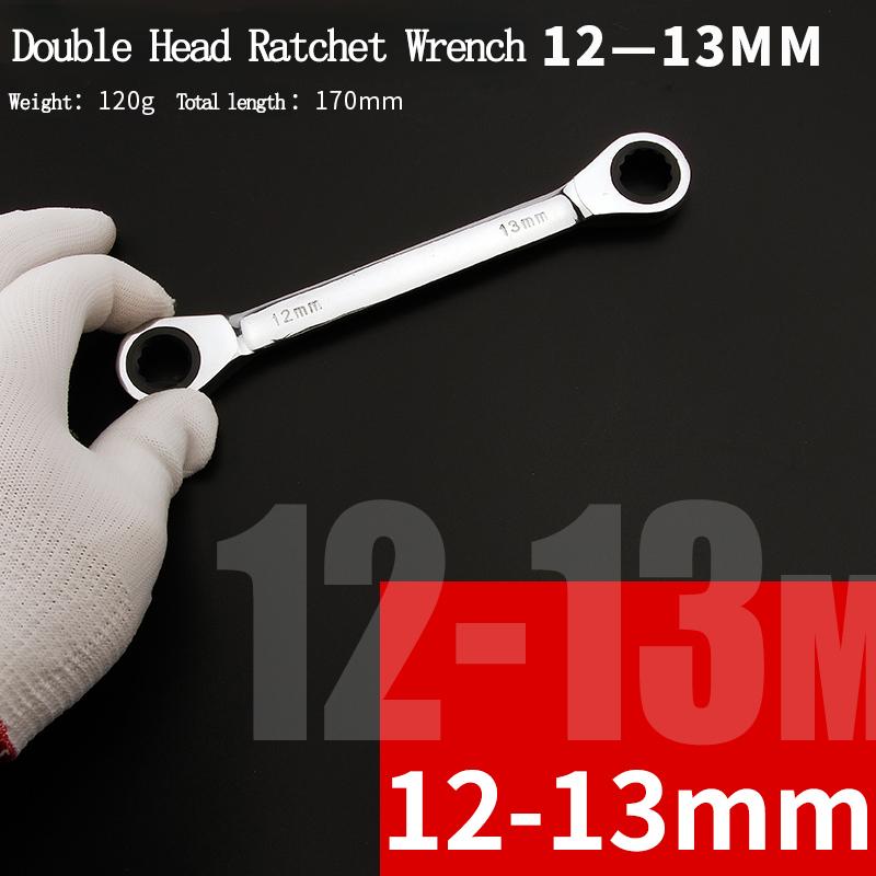Хром-ванадиевое кольцо с двойной головкой, реверсивный гаечный ключ с трещоткой 8-9-10-12-13-14-15-16-17-18-19 мм, набор гаечных ключей с трещоткой
