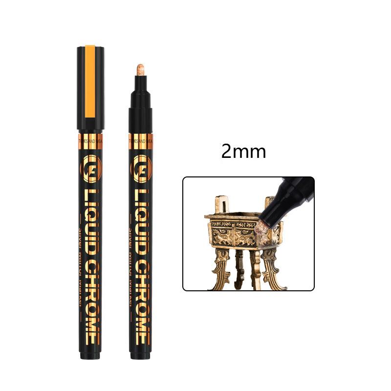 Зеркальный маркер для гальванического покрытия, светоотражающие ручки для рисования своими руками, ручной ремонт, хромированные водонепроницаемые шины, керамическая краска для подкраски, 1 мм/2 мм/3 мм