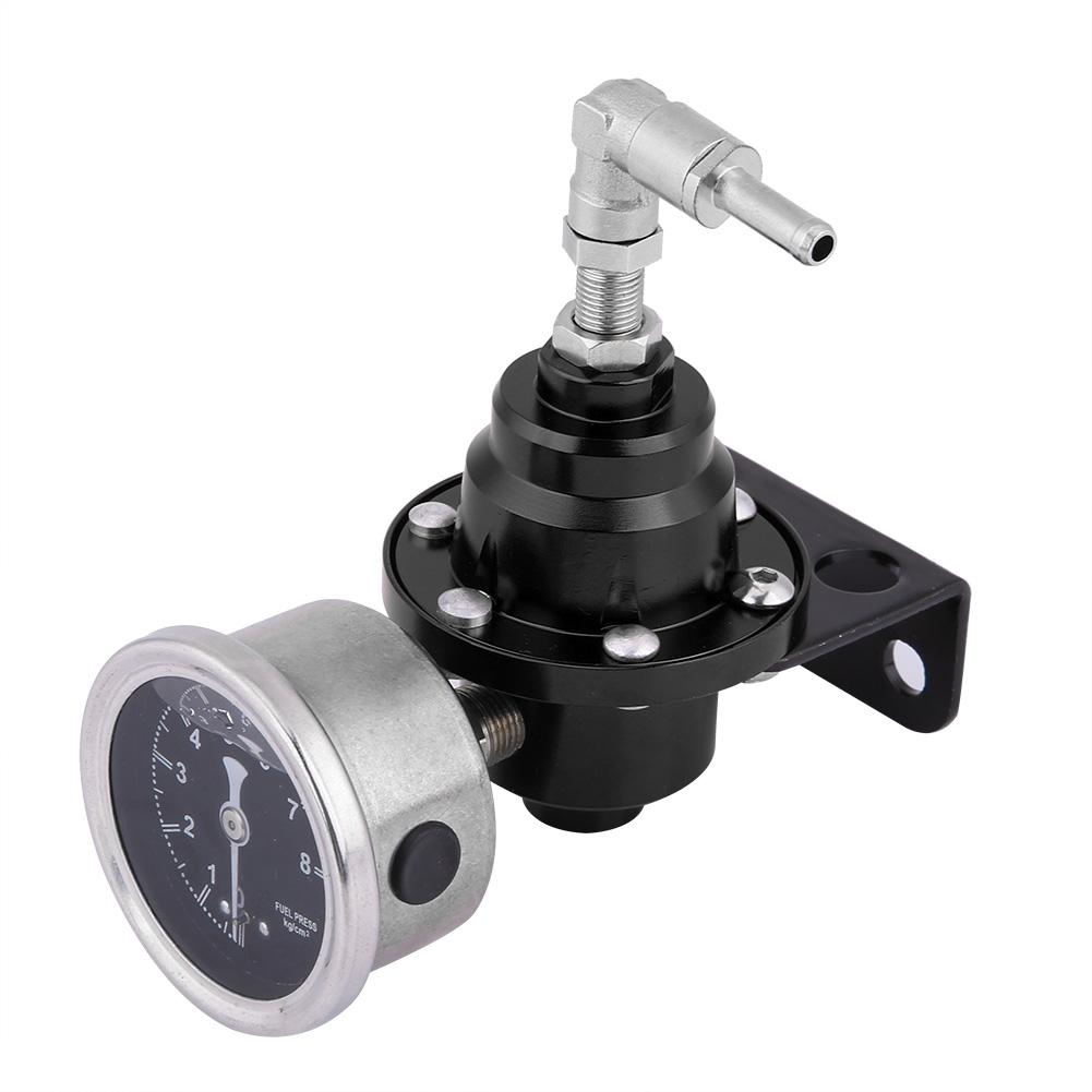 Универсальный алюминиевый автомобиль, 160 фунтов на квадратный дюйм, регулируемый 1: 1 комплект масляного манометра регулятора давления топлива (черный)