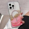 For iPhone 14 Pro Max Case Compatible with MagSafe Epoxy Marble Texture PC+TPU Phone Cover