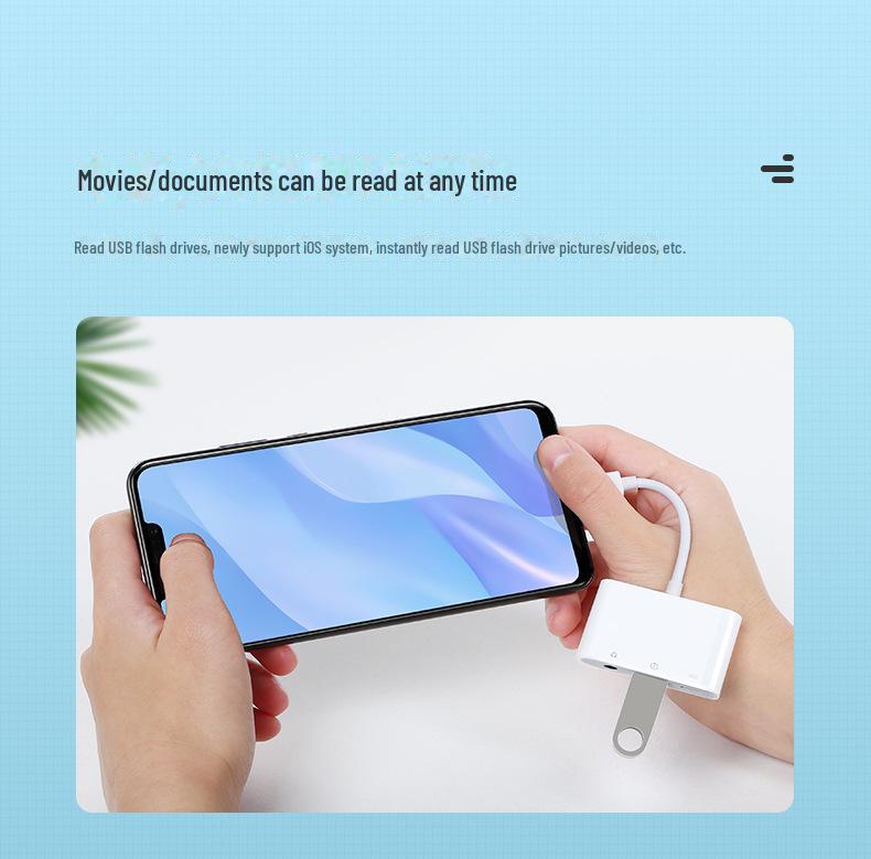 Biaz OTG Adapter: Charge & Play Music Via Lightning, USB, & 3.5mm Audio Converter.