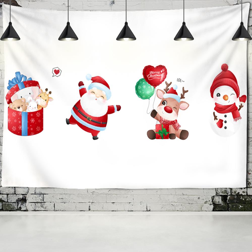 Мультфильм Рождественский гобелен Kawaii настенный новогодний подарок милый фон ткань для дома