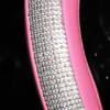 1 чехол на руль автомобиля из ПУ-кожи с бриллиантовой инкрустацией Blingbling подходит для 14,5-15 "автотоваров