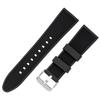 [Crefer] Watch Strap 24mm Silicone Resin Strap Easy To Use with Tools Black SI-14