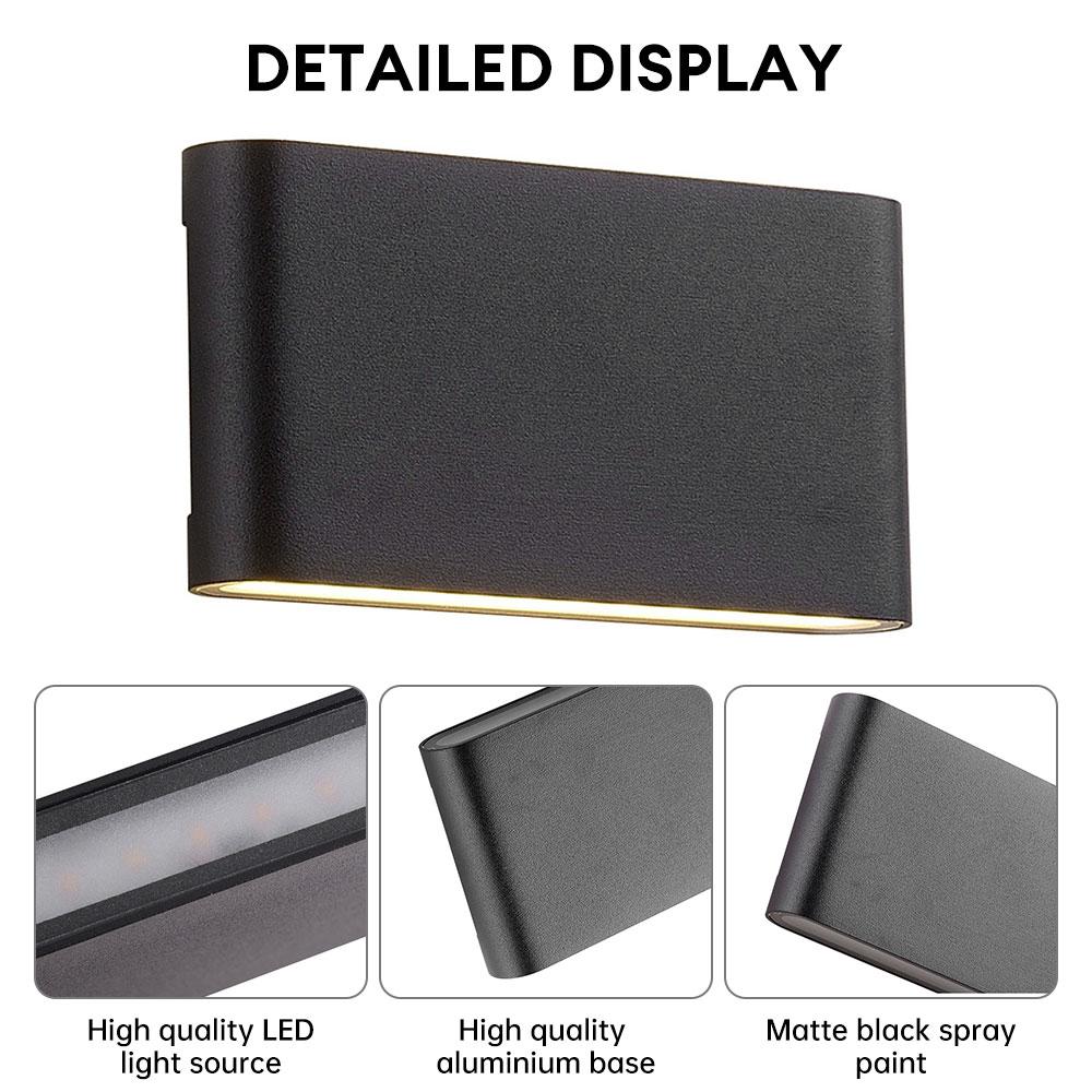 Новый светодиодный настенный светильник 6/12 Вт, настенный светильник для улицы и помещений, водонепроницаемый, IP65, для крыльца, коридора, ограждения, алюминиевый, теплый свет, прикроватная лампа