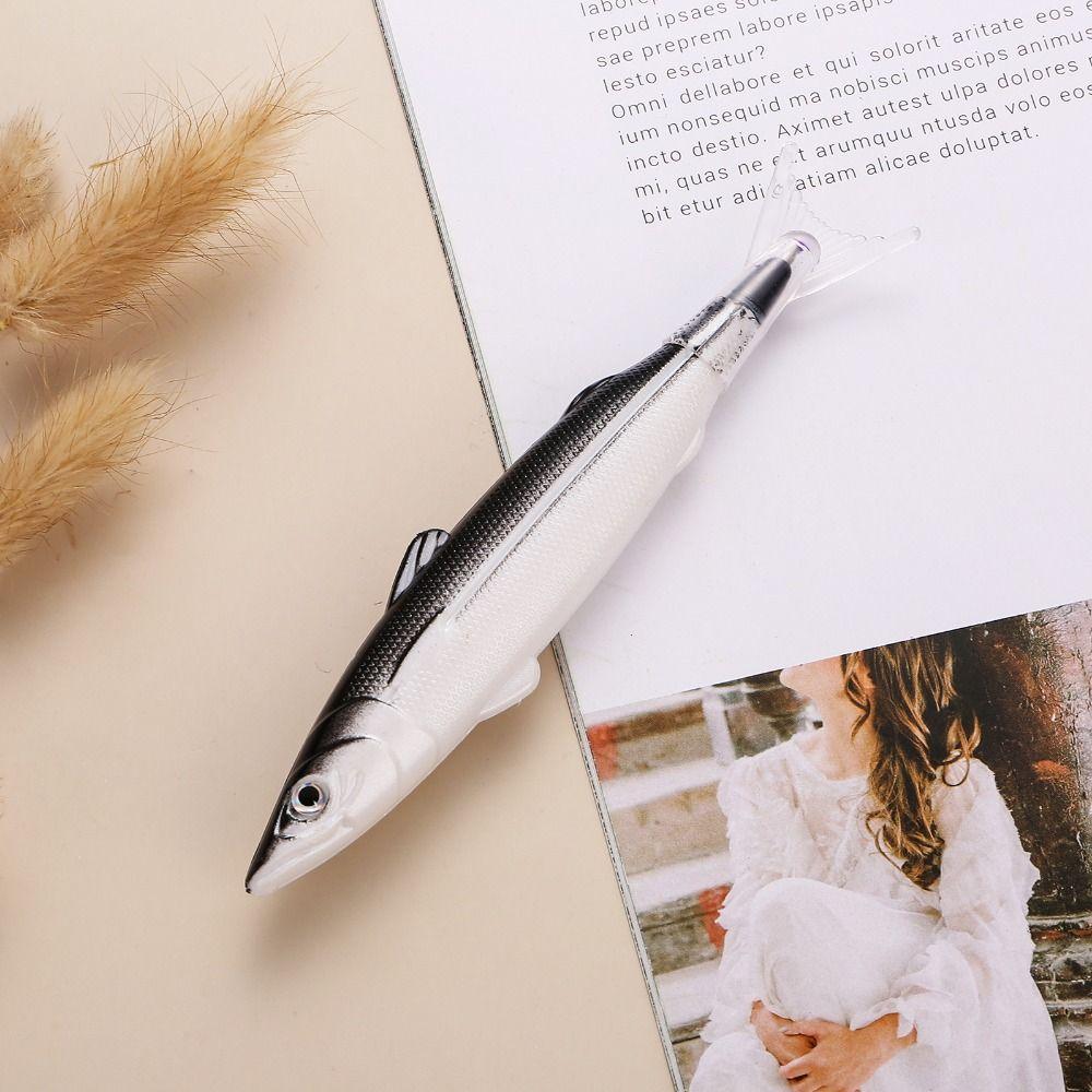 Salt Shape Fish Writing Fountain Pen Plastic Gel Pen Creative Fish Shape Ballpoint Pen  Office