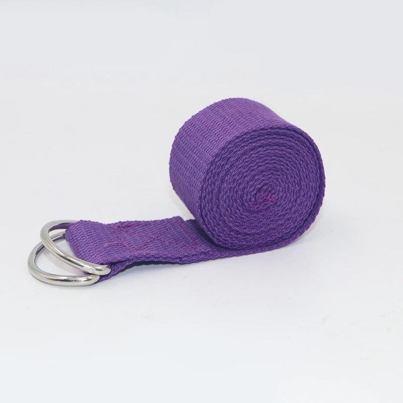 1Pc Yoga Strap For Yoga Pilates Ballet Dance With Adjustable D-Ring Buckle Cotton Yoga Belt For Fitness Daily Stretching
