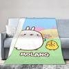 Molang Funny Cartoon Blanket  Soft Warm Funny Plush Throw Blanket For Girls Boys Bedroom Flannel Bedspread Bed Cover