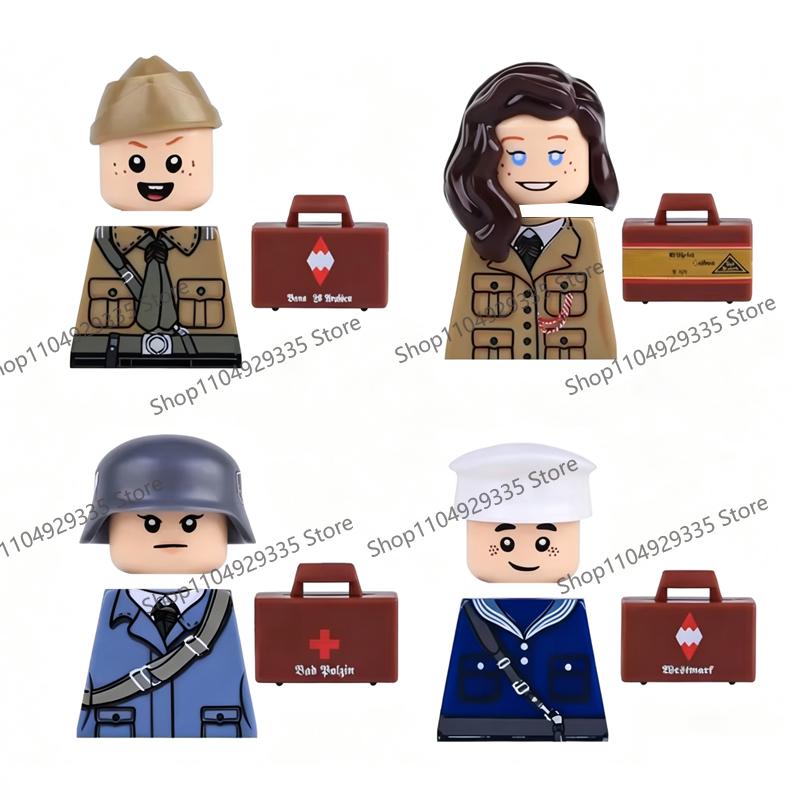 N417-422 MOC Military Soldiers Figures Building Blocks US Army Cavalry Artillery Guards Officer Accessories Guns Bricks Toys Boy