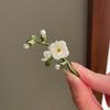 Green Plant Flower Brooch Pearl Anti-Light Pin Accessories High-End Women'S Small Fresh Suit Corsage Decoration