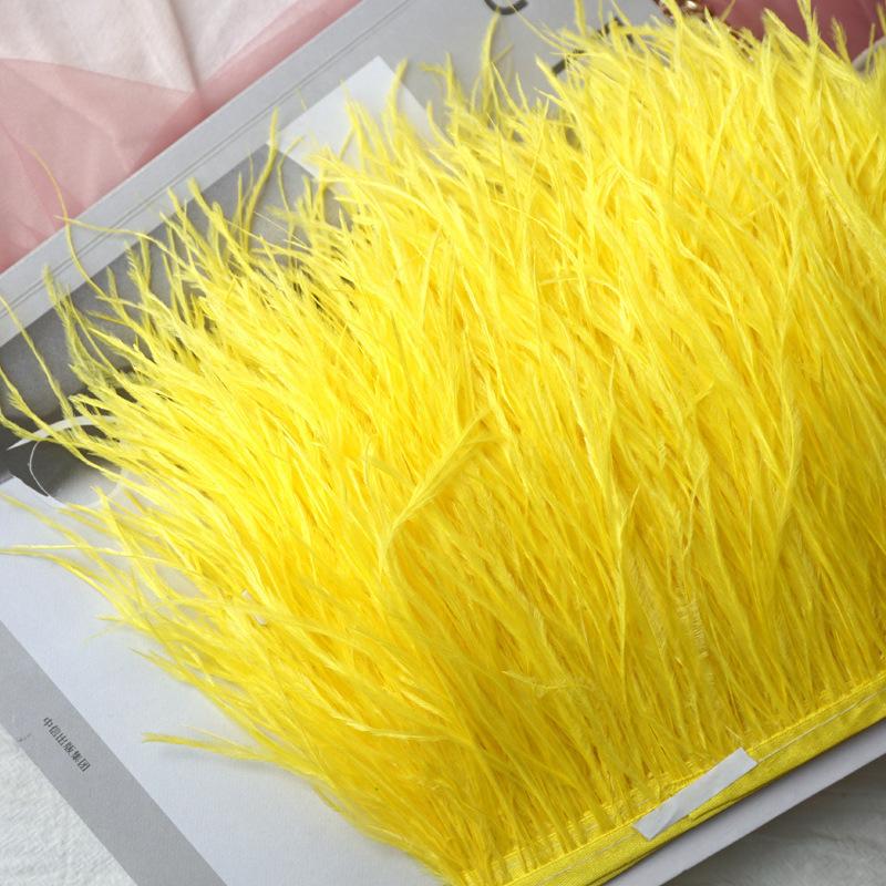 Decorative Feather Cloth Strip 10-15Cm Ostrich Hair Cloth Edge Dress Cuffs Latin Dance Skirt Diy Clothing Accessories