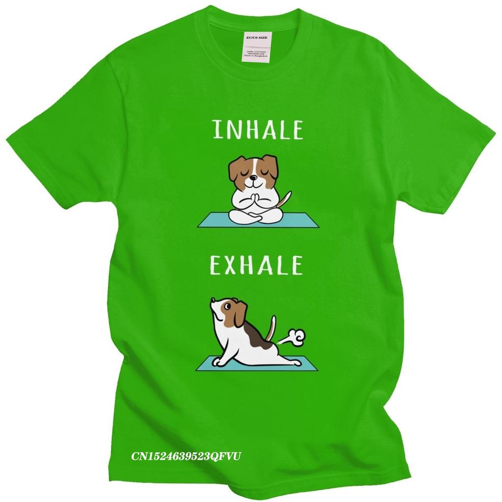 Funny Jack Russell Terrier Men Cotton Leisure Japan Dog TShirt Fashion Camisas Men Yoga Inhale Exhale Harajuku Shirt Gift