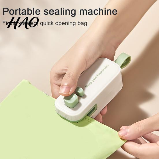 Mini Plastic Bag Sealer 2 in 1 with Cutter, Compact Handheld Vacuum Sealing Machine Magnetic Back, Moisture-proof Heat Seal for Kitchen Snacks