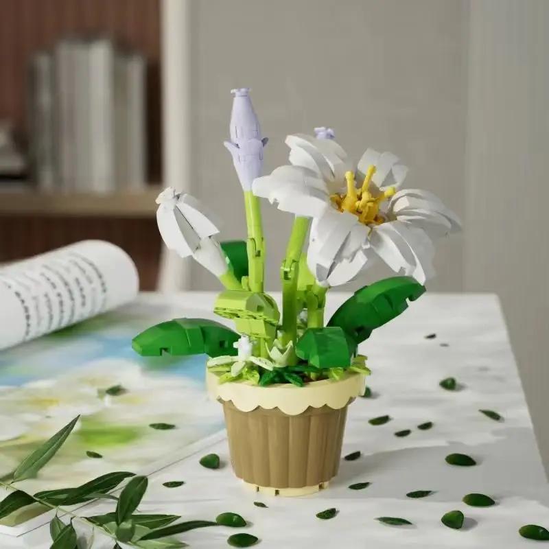 Сборка строительных блоков, детские игрушки, подарки, настольные вечные цветы DIY игрушки-конструкторы