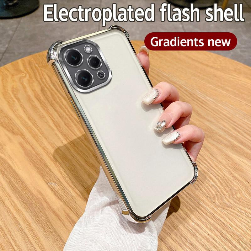 For Redmi 12 4G Case Redmi 12 5G Cover Redmi 12R Phone Case Redmi Note 12R Redmi 12 Shockproof Protect Cover Clear Electroplate