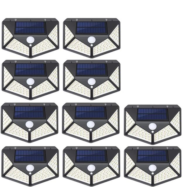 1/2/3/4/5/6/7/8/9/10 шт. 100 светодиодных настенных светильников, уличный солнечный светильник, PIR-датчик движения, солнечный уличный светильник для сада