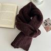 Осенне-зимний женский вязаный шарф, зимний теплый утолщенный однотонный студенческий шарф-плетенка
