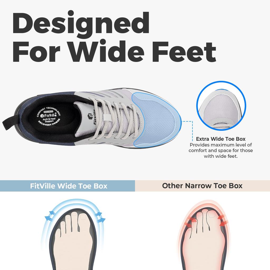 Trail Running Wide 2E Hiking Running Mountain Climbing [FitVille] Men's Shoes, 4E, Shoes, Shoes, Lightweight, Breathable, Sneakers, Multifunctional,