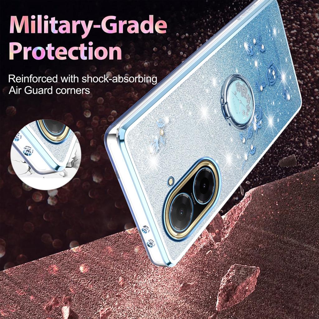 KADEM Для Xiaomi Redmi A5 NFC (США) (173,45 мм) Чехол Кольцо Подставка ТПУ Цветы Чехол для Телефона Градиент Блестки