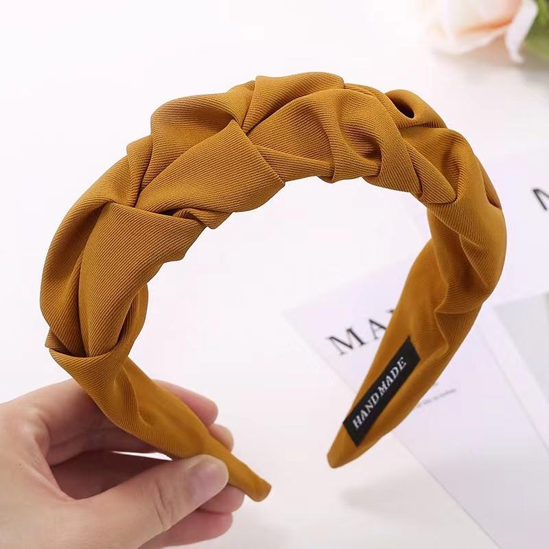 Hair Band Solid Color Folds Pattern Hair Hoop Hair Accessories for Women Pleated Wide Side Solid Color Simple Headband