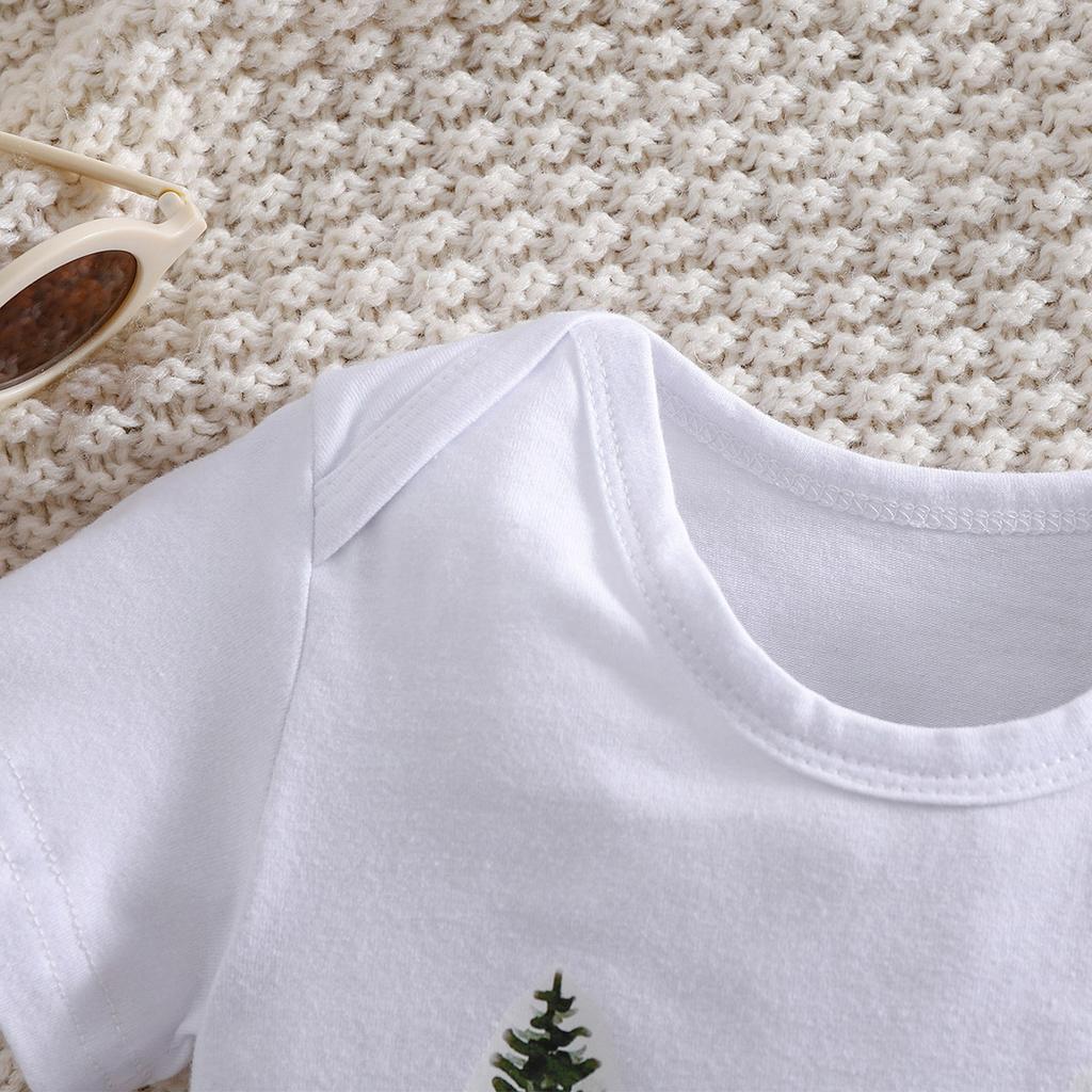 Милый комбинезон для младенцев с принтом «Из маленьких семян вырастают могучие деревья» с короткими рукавами, хлопковый комбинезон