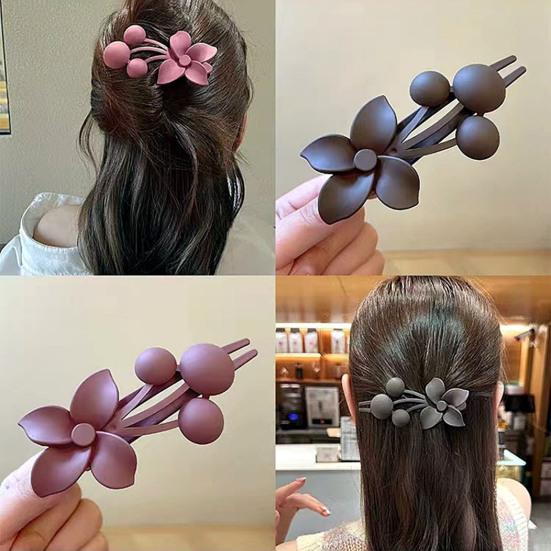 Матовая текстура, коготь для волос, цветочный декор, толстая тонкая заколка для волос, нескользящая матовая отделка, большая заколка для волос на затылке, аксессуары для волос