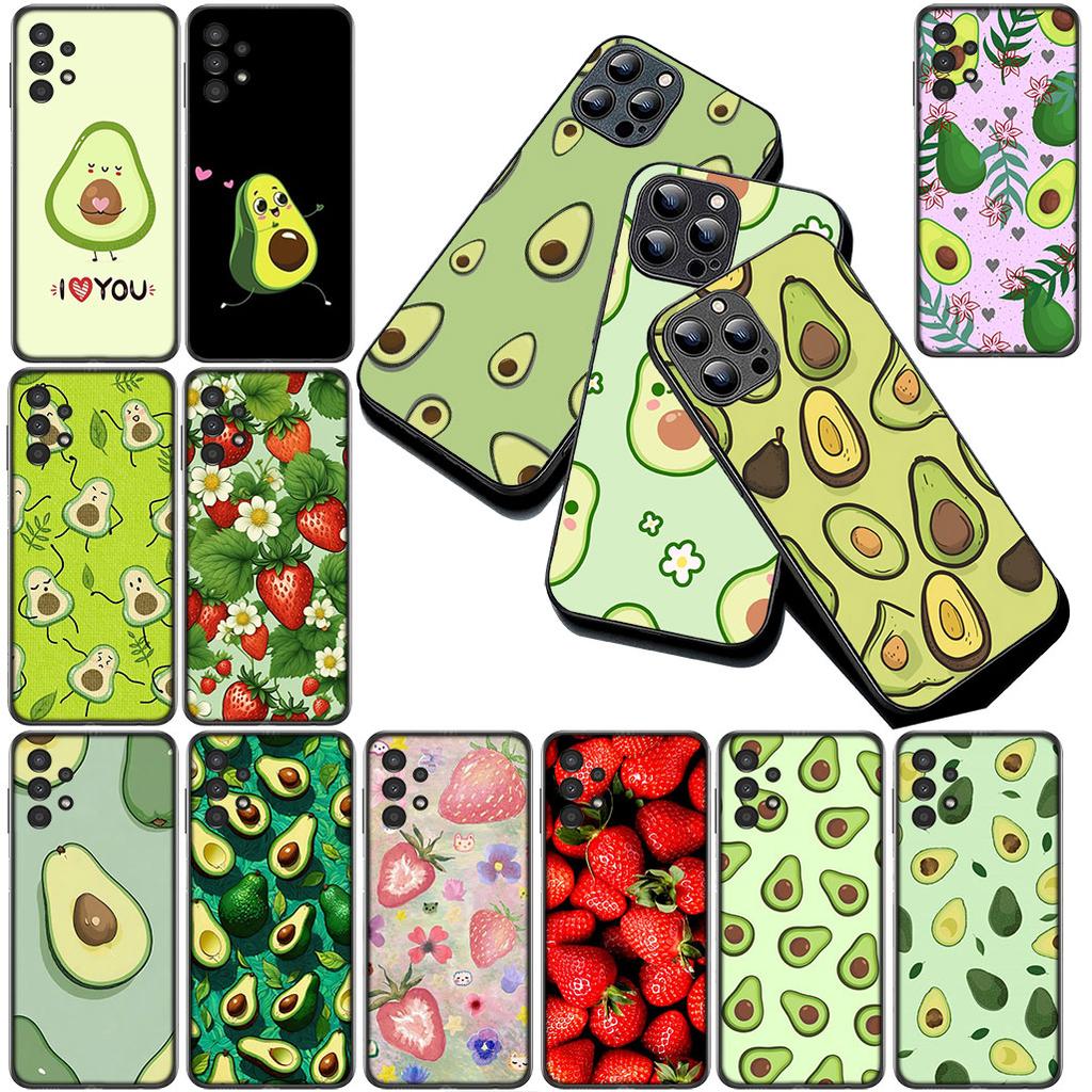 Cover for Motorola Moto G86 G57 E14 E15 G14 G34 G67 G84 G24 A54 G15 Power E22 Casing Phone Case Avocado Strawberry fruit Summer