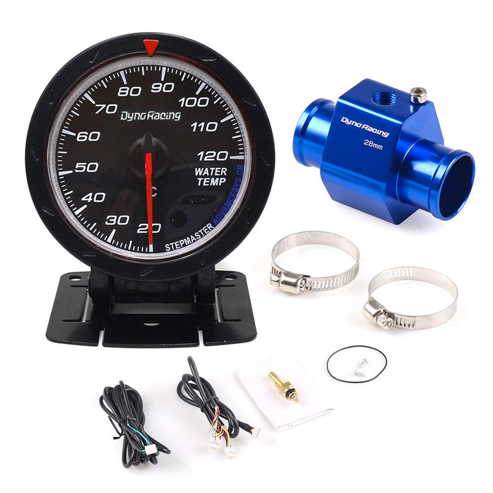 Dynoracing 60mm Water Temperature Gauge 20-120 Celsius With 1/8NPT Water Temperature Seal Pipe Sensor Adapter
