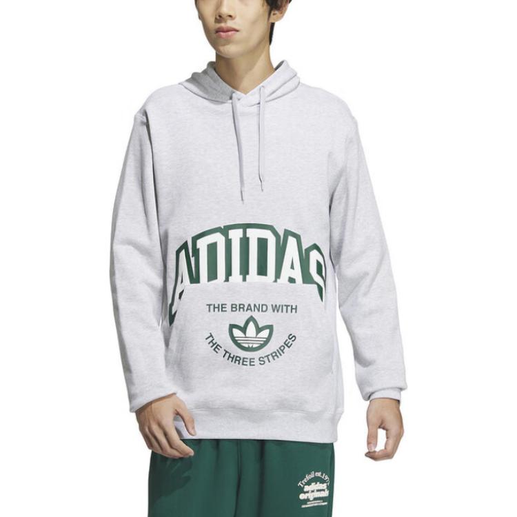 adidas Толстовка с капюшоном Originals Letter Logo Printed Men Sweatshirt Grey JE3481