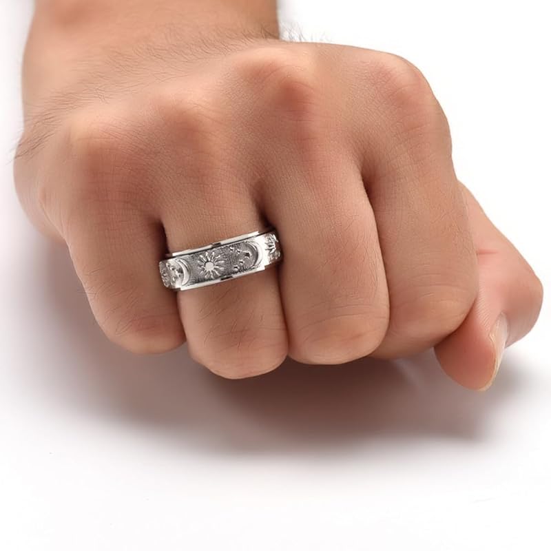 [ZAKAKA] ring men's stainless ring fashion accessories present (23, white)