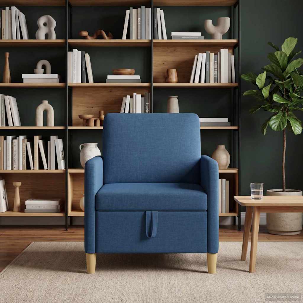 Storage Sofa in Blue 72 x 78 x 87 cm Polyester