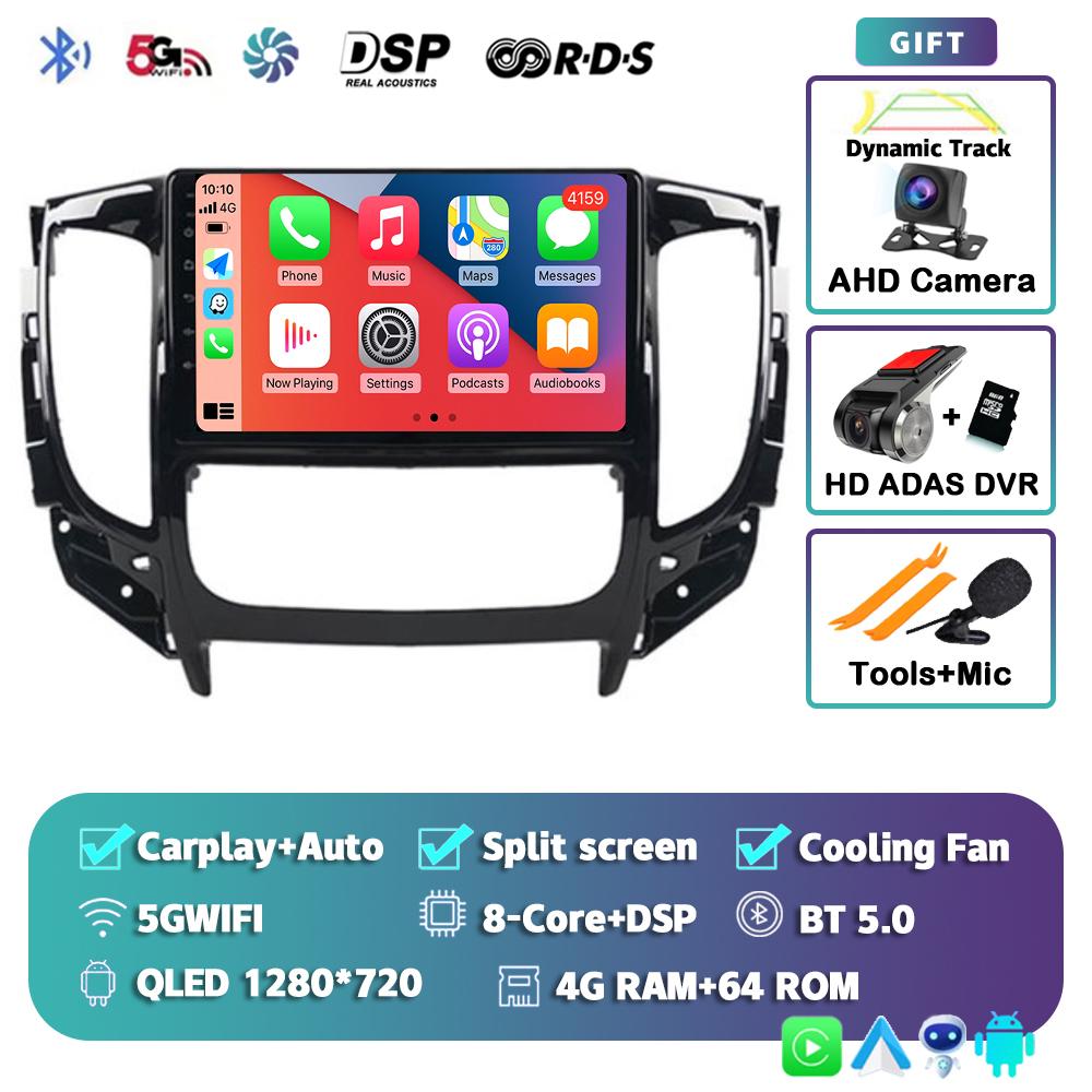 Android 14 Carplay автомобильное радио для Mitsubishi Pajero Sport 3 L200 5 Triton 3 2015 2016 2017 2018 2019 мультимедийный видеоплеер GPS