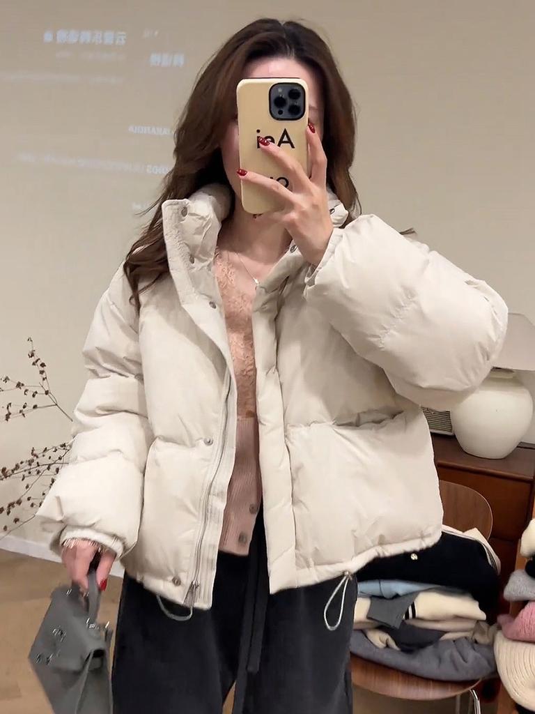 Пуховик женский зимний новый 2024 корейская версия белого утиного пуха куртка супер красивое маленькое утолщенное модное пальто