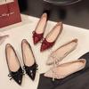 Summer Pointed Bow Niche Gentle Temperament Versatile Flat Heel Fashion Shoes