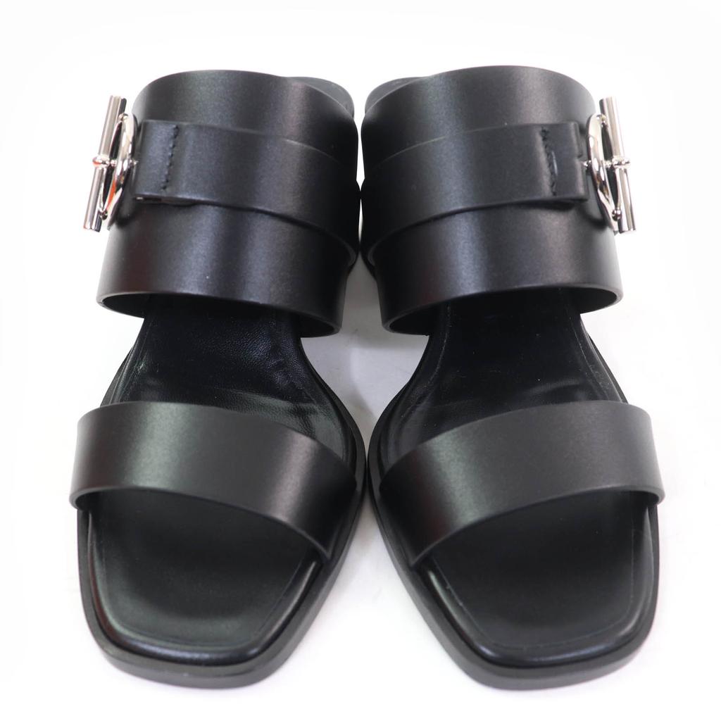 Excellent HERMES Sandals cute Purchased in 2025 Glennan Metal Leather black  Used