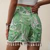 Summer Women's Half-body Skirt Splicing Tassel Short Skirt Ethnic Style A-line Printed Short Skirt