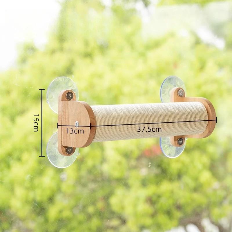 DIY Free Combination Cat Hammock Suction Cup Solid Wood Cat Bed Window Hanging Cats Hammock Sisal Scratching Post Pet Supplies
