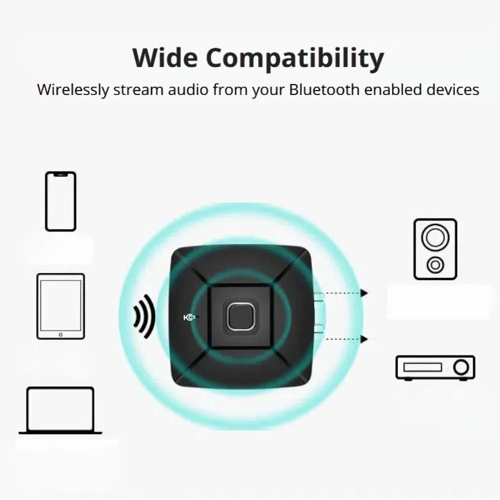 Беспроводной приемник Bluetooth 6.0 SBC AAC Hi-Fi 3,5 мм AUX разъем 2RCA RCA аудио музыкальный адаптер для ПК, автомобильного комплекта, динамика, усилителя