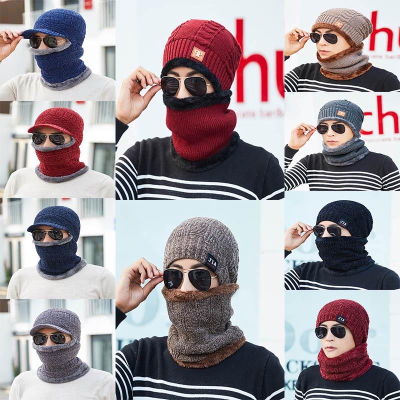 Зимняя мужская женская теплая лыжная шапка-бини шерстяной вязаный снежный головной убор шапка-череп шарф балаклава